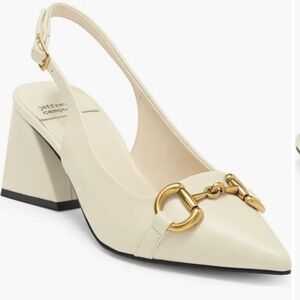 Jeffrey Campbell Cream and Gold Slingback Heels